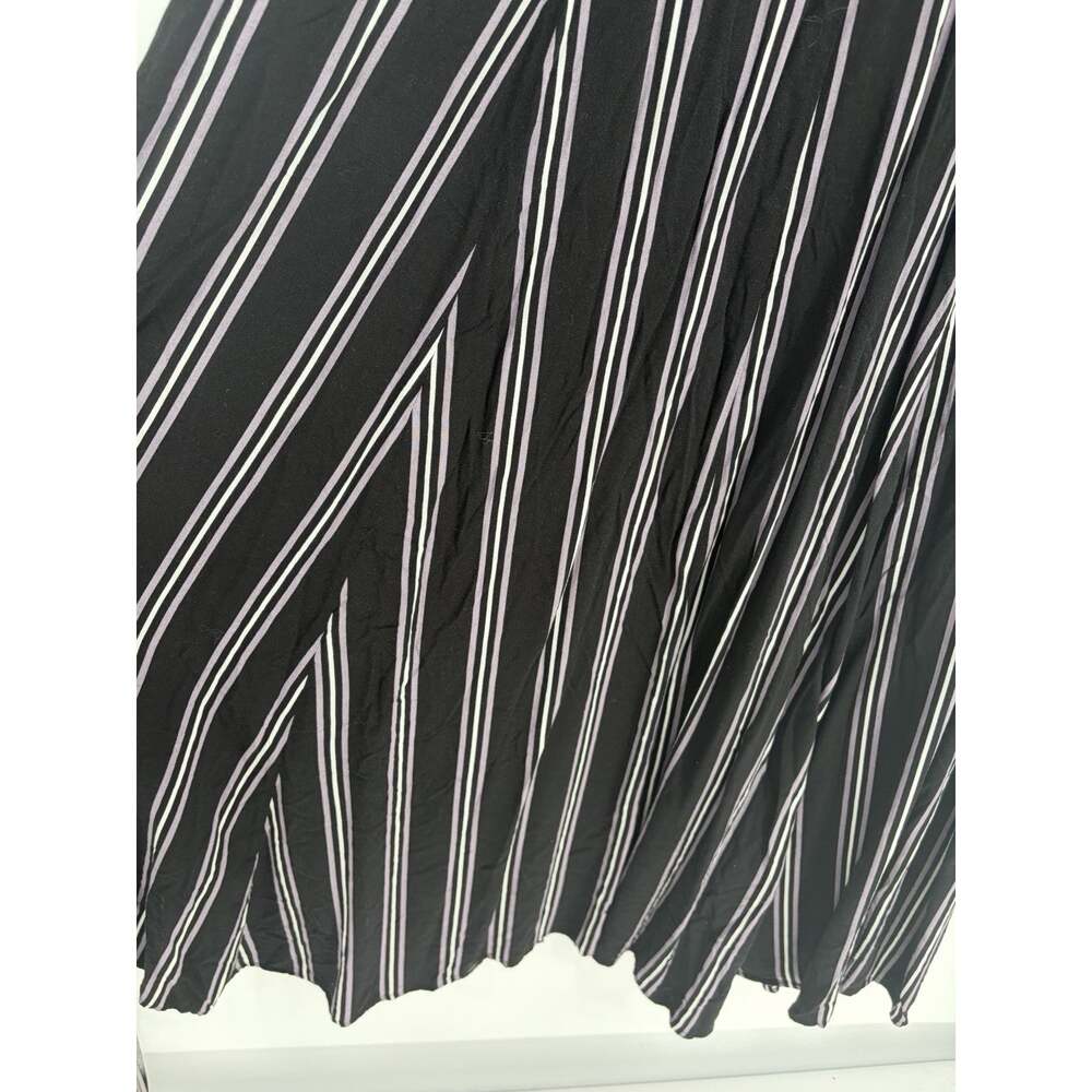 Torrid Striped Open Front Challis Maxi Kimono Duster 1X Black Lavender - Picture 6 of 7